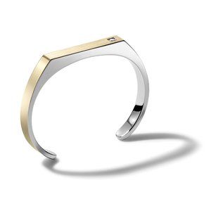 Bulova Mens Classic Diamond Accent Gold Open Cuff Bracelet 6.5" to 7" J98B004M